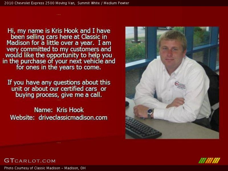 Summit White / Medium Pewter 2010 Chevrolet Express 2500 Moving Van