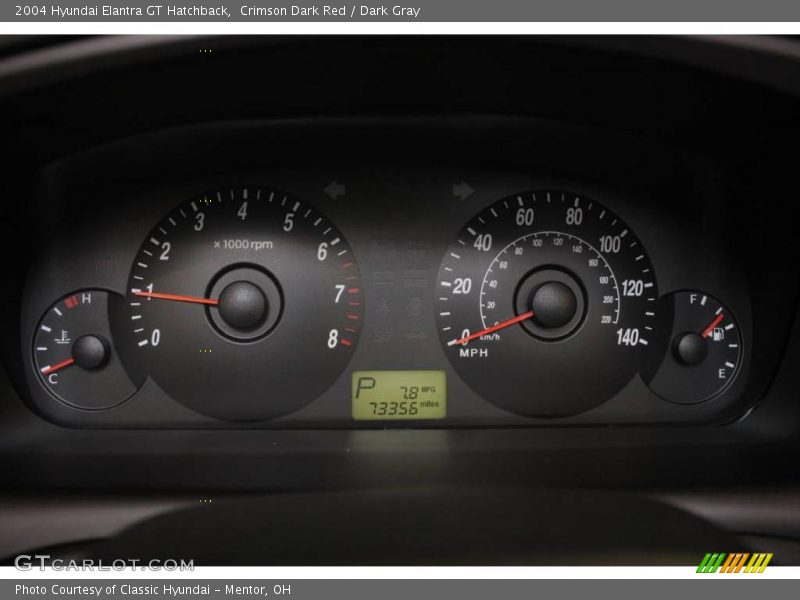 Crimson Dark Red / Dark Gray 2004 Hyundai Elantra GT Hatchback