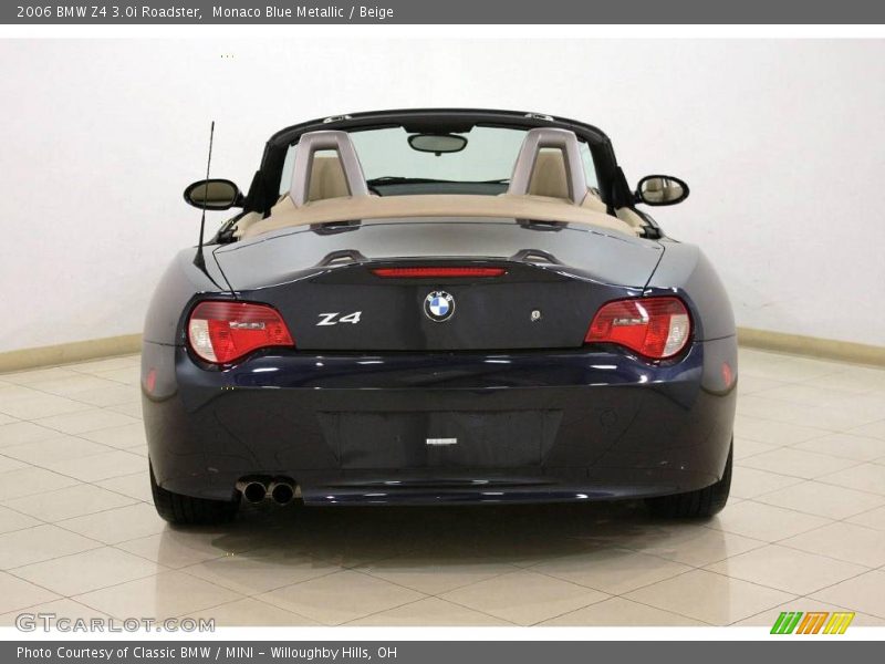 Monaco Blue Metallic / Beige 2006 BMW Z4 3.0i Roadster