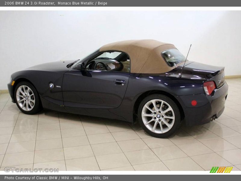 Monaco Blue Metallic / Beige 2006 BMW Z4 3.0i Roadster