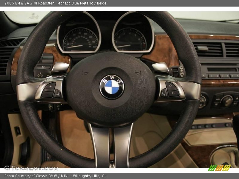 Monaco Blue Metallic / Beige 2006 BMW Z4 3.0i Roadster