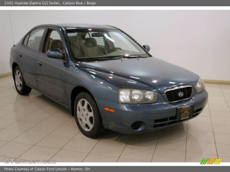 Carbon Blue / Beige 2002 Hyundai Elantra GLS Sedan