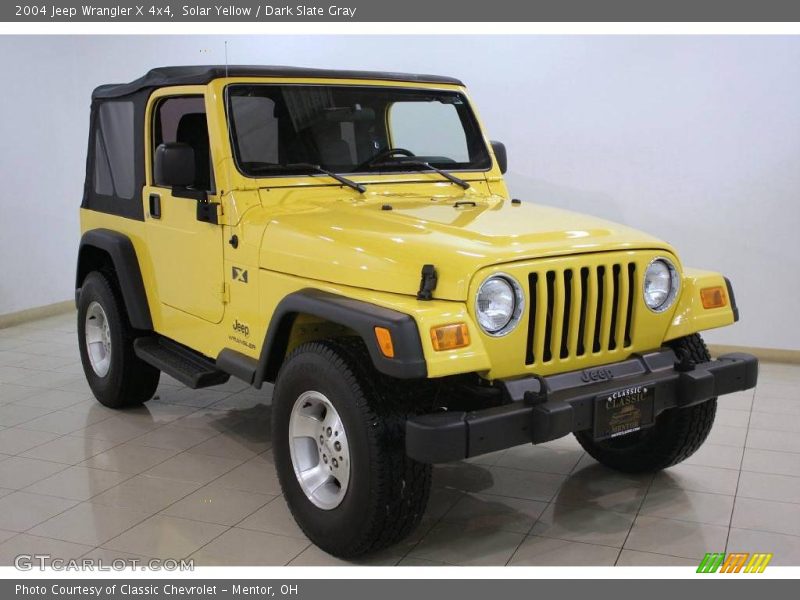 Solar Yellow / Dark Slate Gray 2004 Jeep Wrangler X 4x4