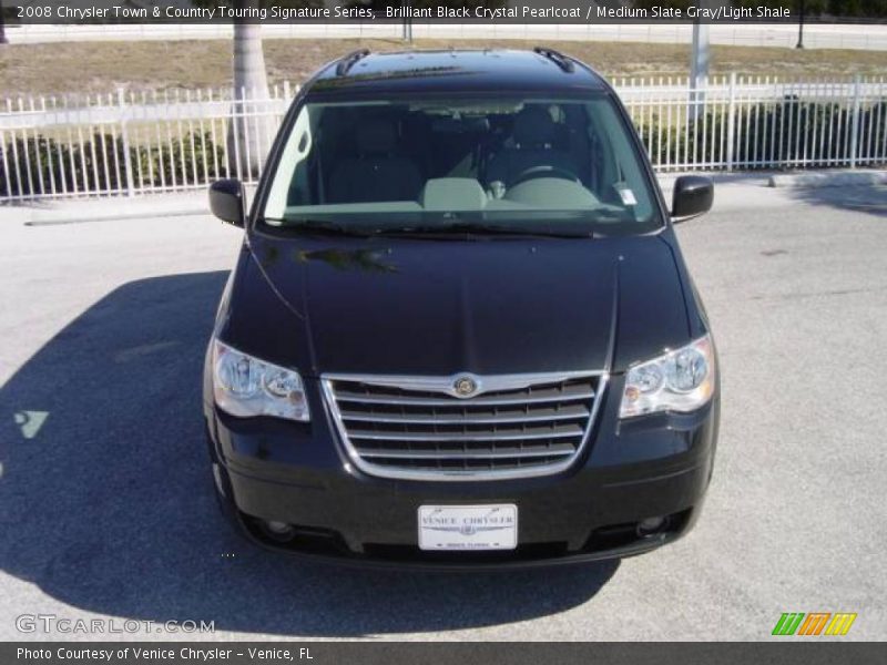 Brilliant Black Crystal Pearlcoat / Medium Slate Gray/Light Shale 2008 Chrysler Town & Country Touring Signature Series