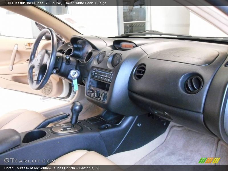 Dover White Pearl / Beige 2001 Mitsubishi Eclipse GT Coupe