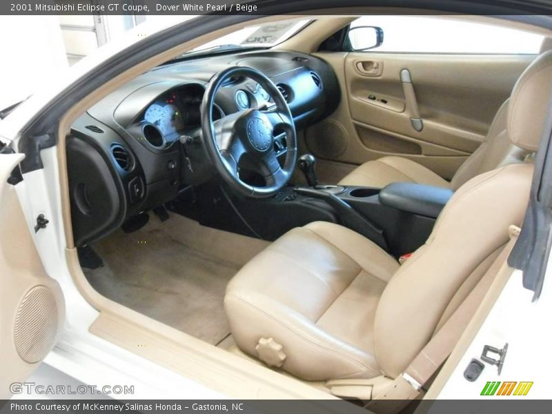 Dover White Pearl / Beige 2001 Mitsubishi Eclipse GT Coupe