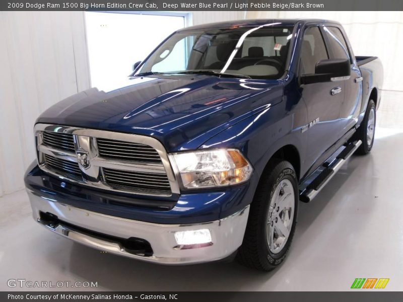 Deep Water Blue Pearl / Light Pebble Beige/Bark Brown 2009 Dodge Ram 1500 Big Horn Edition Crew Cab