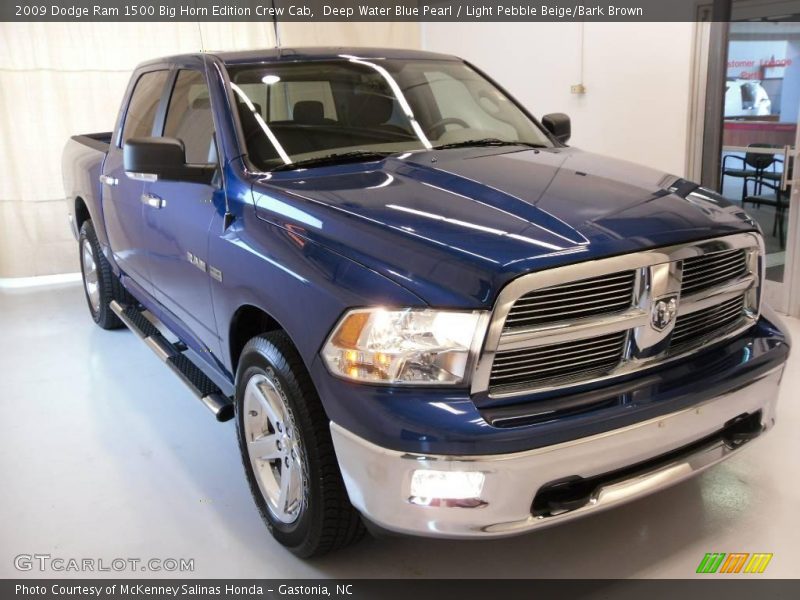 Deep Water Blue Pearl / Light Pebble Beige/Bark Brown 2009 Dodge Ram 1500 Big Horn Edition Crew Cab