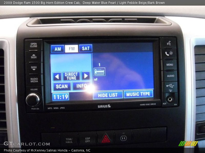 Deep Water Blue Pearl / Light Pebble Beige/Bark Brown 2009 Dodge Ram 1500 Big Horn Edition Crew Cab