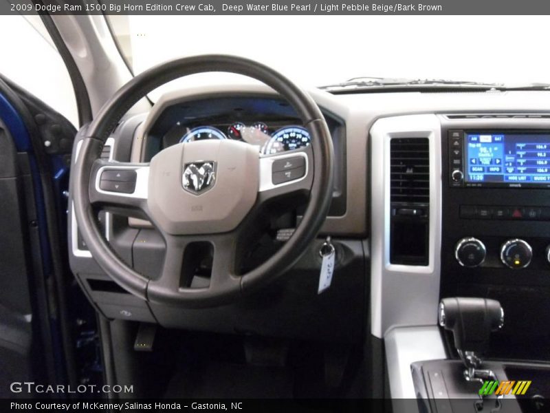 Deep Water Blue Pearl / Light Pebble Beige/Bark Brown 2009 Dodge Ram 1500 Big Horn Edition Crew Cab
