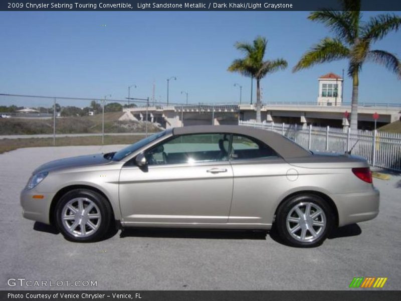 Light Sandstone Metallic / Dark Khaki/Light Graystone 2009 Chrysler Sebring Touring Convertible