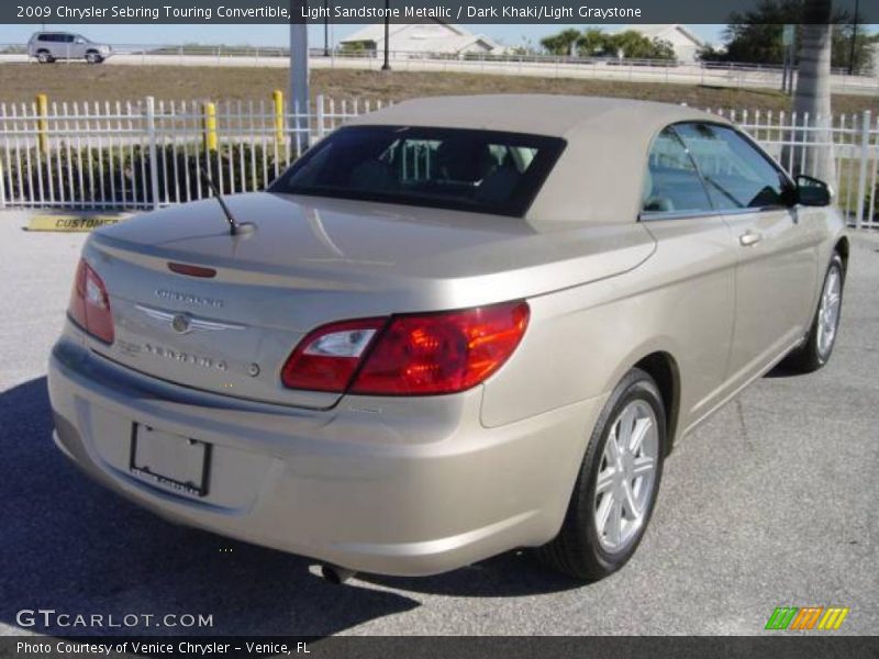 Light Sandstone Metallic / Dark Khaki/Light Graystone 2009 Chrysler Sebring Touring Convertible