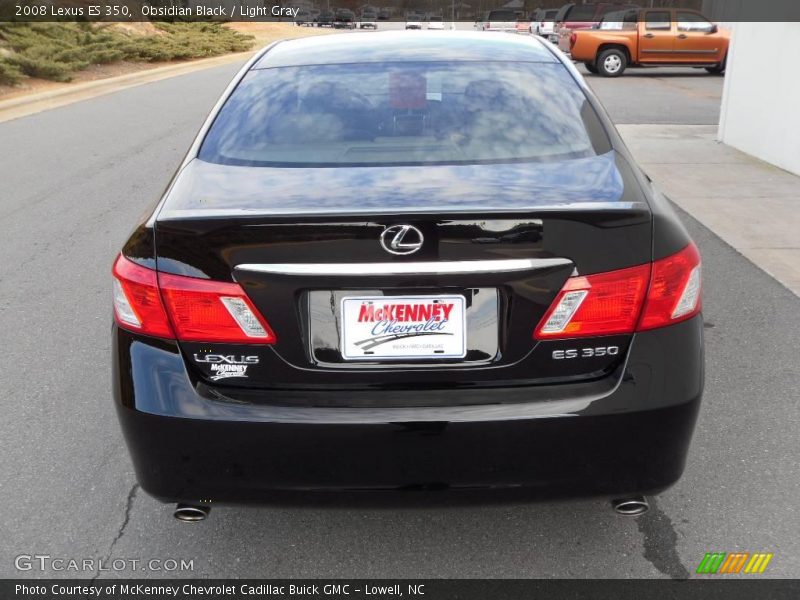Obsidian Black / Light Gray 2008 Lexus ES 350