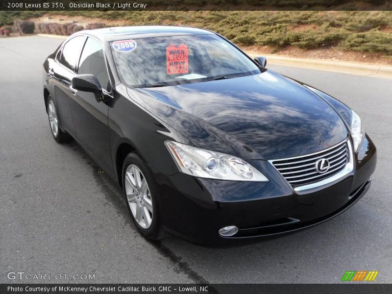 Obsidian Black / Light Gray 2008 Lexus ES 350