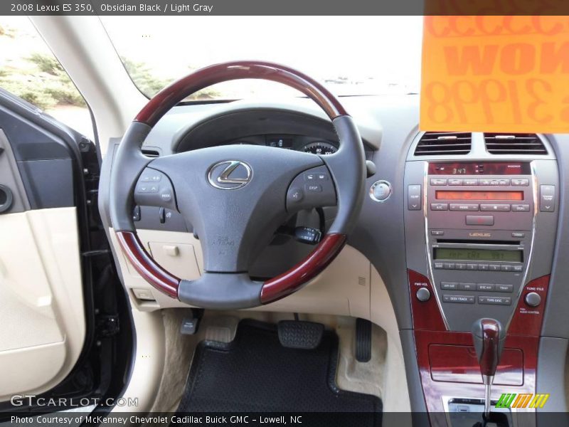 Obsidian Black / Light Gray 2008 Lexus ES 350