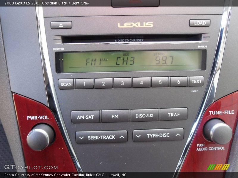 Obsidian Black / Light Gray 2008 Lexus ES 350