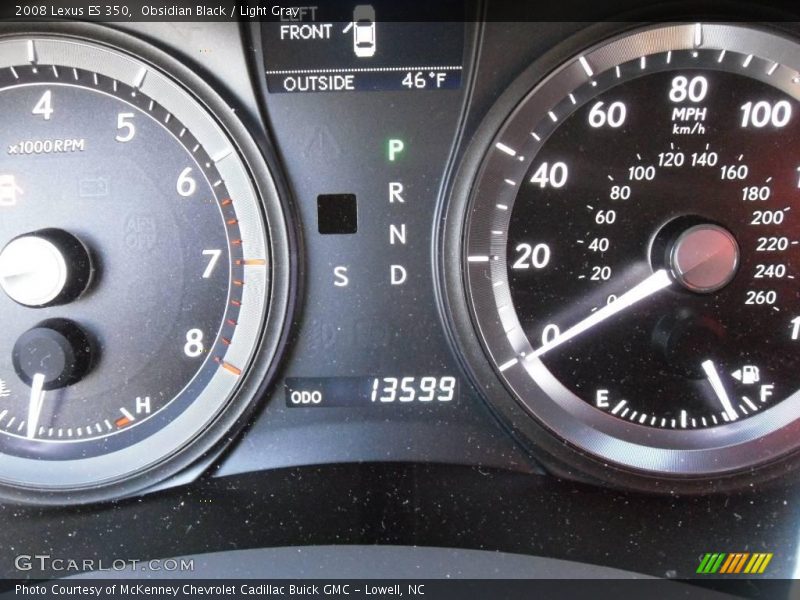 Obsidian Black / Light Gray 2008 Lexus ES 350