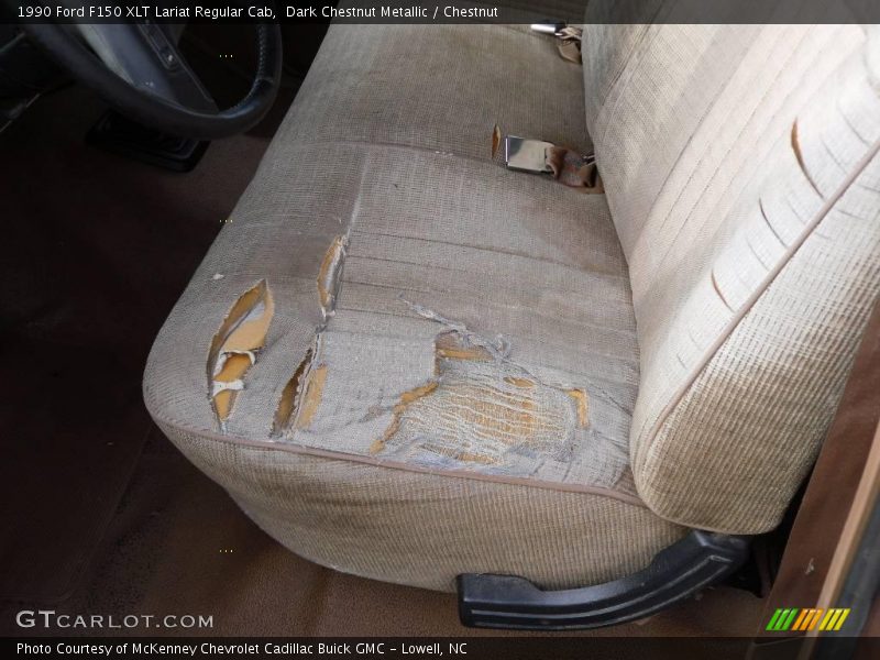 Dark Chestnut Metallic / Chestnut 1990 Ford F150 XLT Lariat Regular Cab
