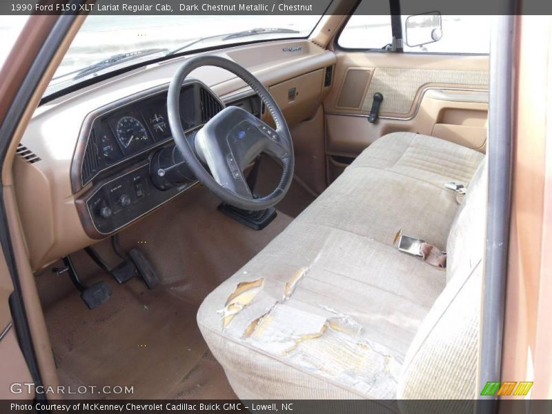 Chestnut Interior - 1990 F150 XLT Lariat Regular Cab 