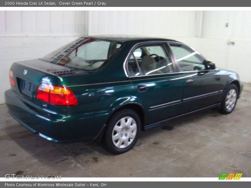 Clover Green Pearl / Gray 2000 Honda Civic LX Sedan