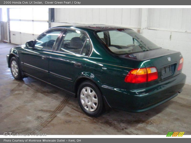 Clover Green Pearl / Gray 2000 Honda Civic LX Sedan