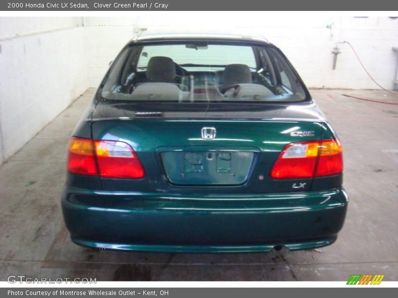 Clover Green Pearl / Gray 2000 Honda Civic LX Sedan