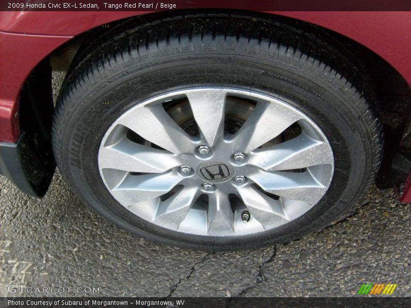 Tango Red Pearl / Beige 2009 Honda Civic EX-L Sedan