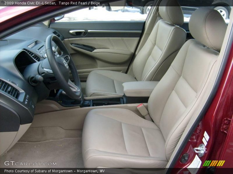 Tango Red Pearl / Beige 2009 Honda Civic EX-L Sedan
