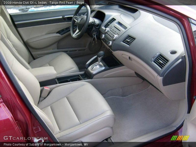 Tango Red Pearl / Beige 2009 Honda Civic EX-L Sedan