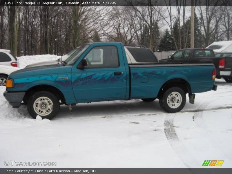 Cayman Green Metallic / Grey 1994 Ford Ranger XL Regular Cab