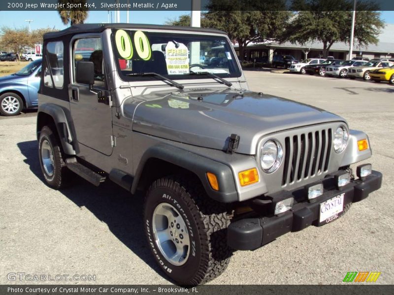 Silverstone Metallic / Agate 2000 Jeep Wrangler Sport 4x4