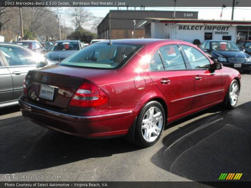 Bordeaux Red Metallic / Java 2003 Mercedes-Benz E 500 Sedan