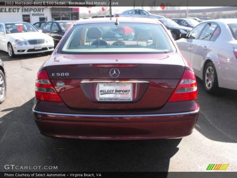 Bordeaux Red Metallic / Java 2003 Mercedes-Benz E 500 Sedan