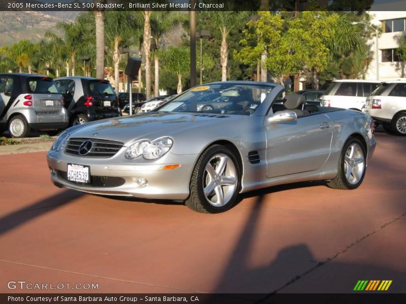 Brilliant Silver Metallic / Charcoal 2005 Mercedes-Benz SL 500 Roadster