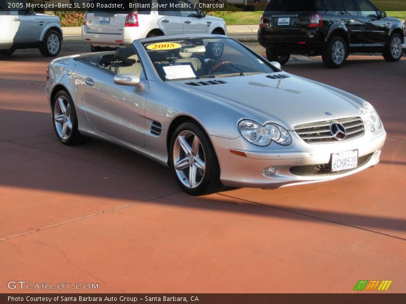 Brilliant Silver Metallic / Charcoal 2005 Mercedes-Benz SL 500 Roadster