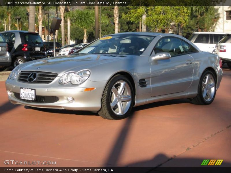 Brilliant Silver Metallic / Charcoal 2005 Mercedes-Benz SL 500 Roadster