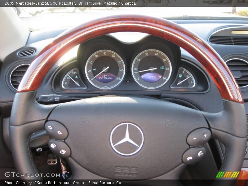 Brilliant Silver Metallic / Charcoal 2005 Mercedes-Benz SL 500 Roadster