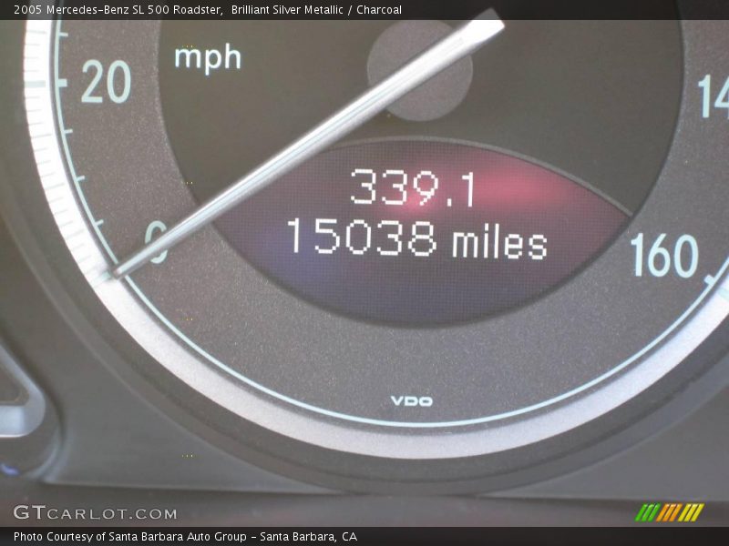Brilliant Silver Metallic / Charcoal 2005 Mercedes-Benz SL 500 Roadster