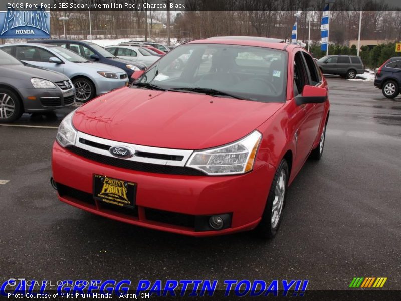 Vermillion Red / Charcoal Black 2008 Ford Focus SES Sedan