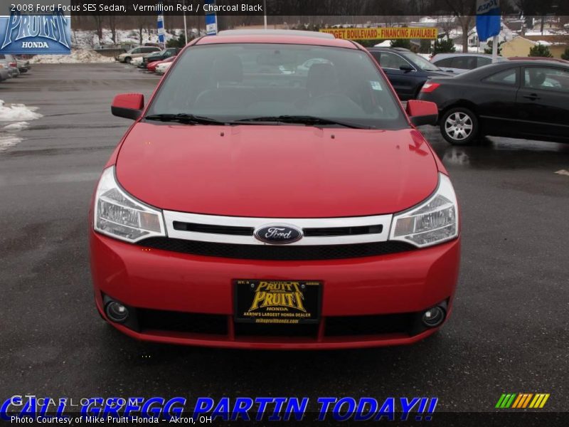 Vermillion Red / Charcoal Black 2008 Ford Focus SES Sedan
