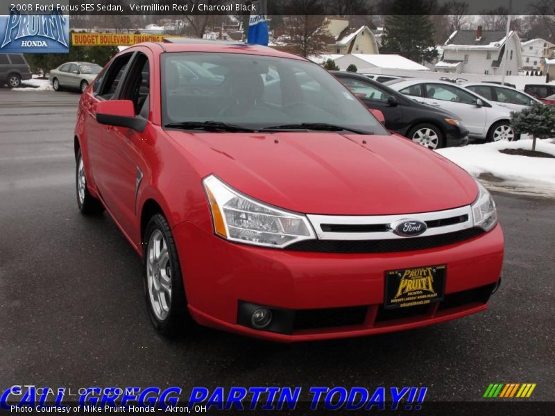 Vermillion Red / Charcoal Black 2008 Ford Focus SES Sedan
