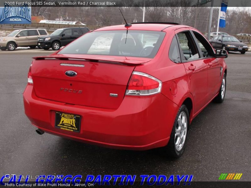 Vermillion Red / Charcoal Black 2008 Ford Focus SES Sedan