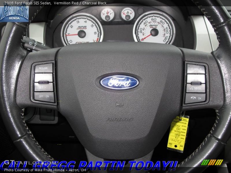 Vermillion Red / Charcoal Black 2008 Ford Focus SES Sedan