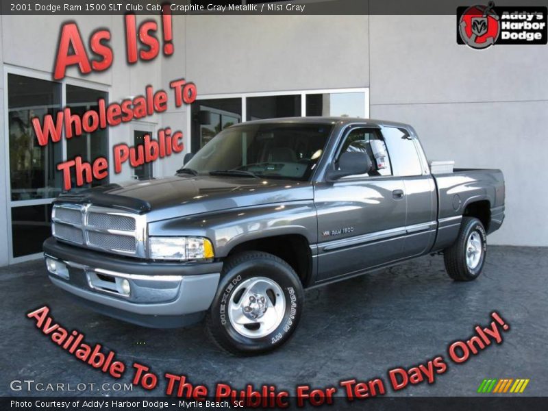 Graphite Gray Metallic / Mist Gray 2001 Dodge Ram 1500 SLT Club Cab
