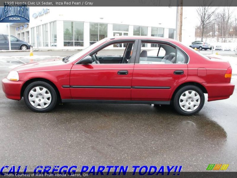 Inza Red Pearl / Gray 1998 Honda Civic LX Sedan