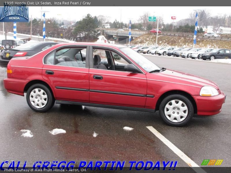 Inza Red Pearl / Gray 1998 Honda Civic LX Sedan