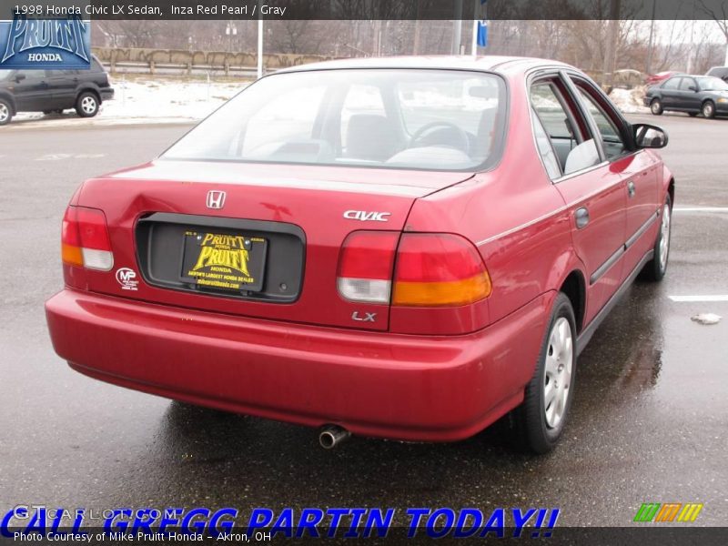 Inza Red Pearl / Gray 1998 Honda Civic LX Sedan