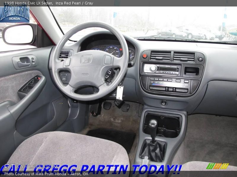 Inza Red Pearl / Gray 1998 Honda Civic LX Sedan