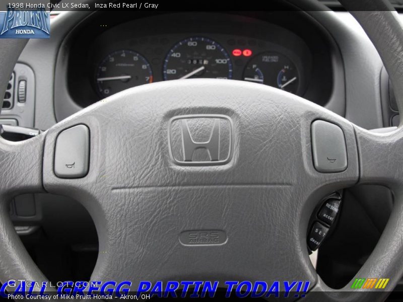 Inza Red Pearl / Gray 1998 Honda Civic LX Sedan