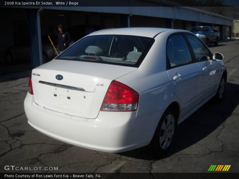White / Beige 2008 Kia Spectra EX Sedan